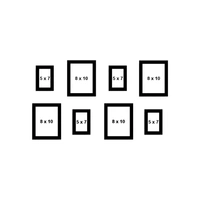 ABHINAVA ONLINE Abhinava Synthetic Wood Photo Frames for Wall & Table - Set of 8 - 8"x 10" & 5"x 7"  , BLACK